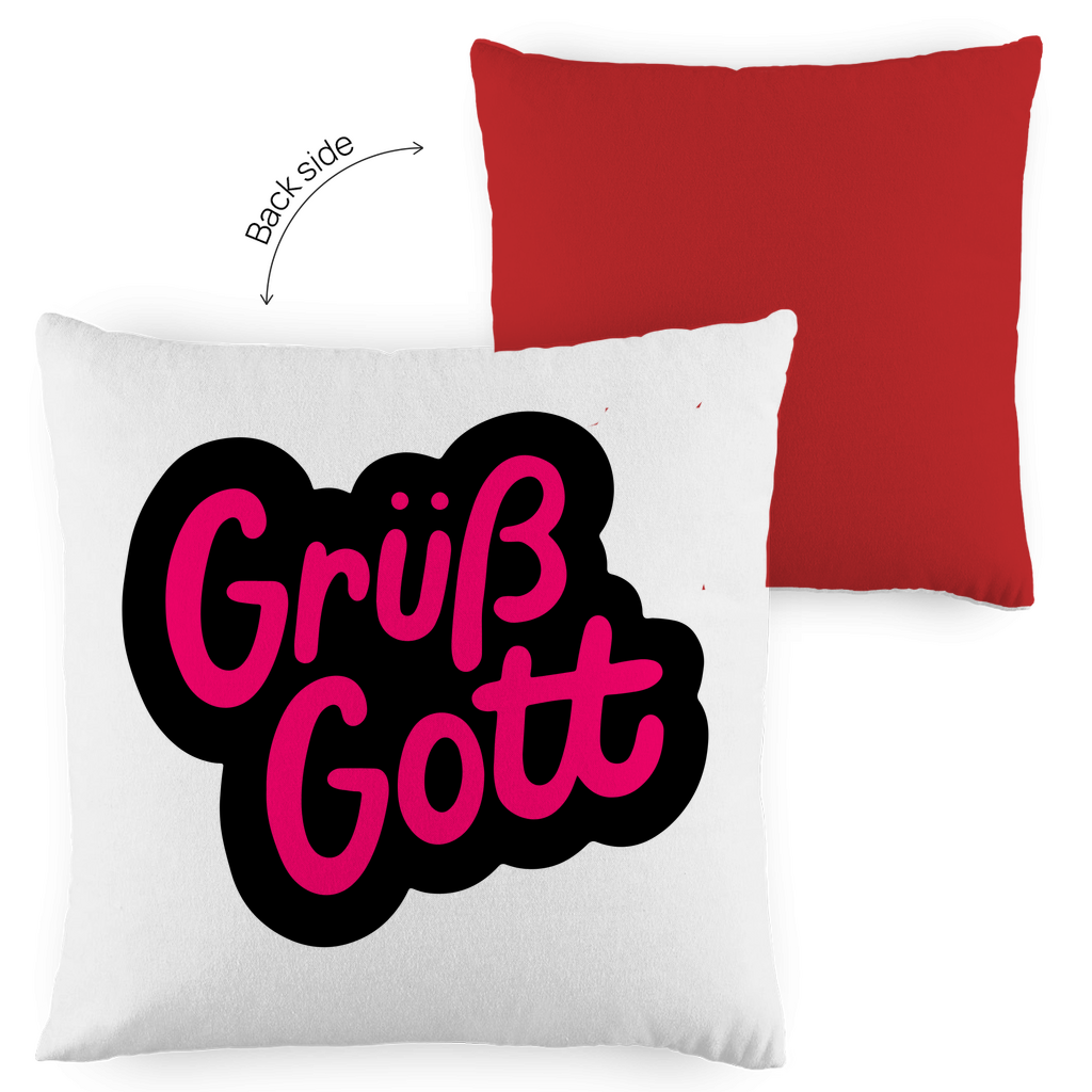 Kopfkissen zweifarbig "Grüß Gott" - Grafikmagie