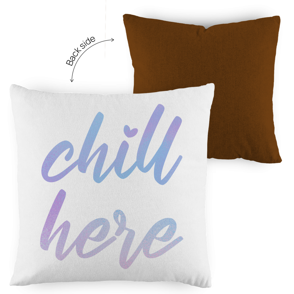 Kopfkissen zweifarbig "Chill here" - Grafikmagie