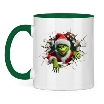 Tasse zweifarbig "Grinch Break Through"