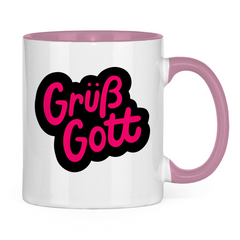 Tasse zweifarbig "Grüß Gott" - Grafikmagie