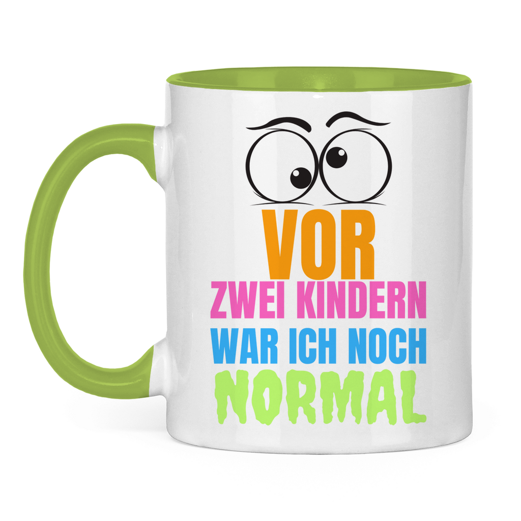 Tasse zweifarbig "Vor zwei Kindern war ich noch normal" - Grafikmagie