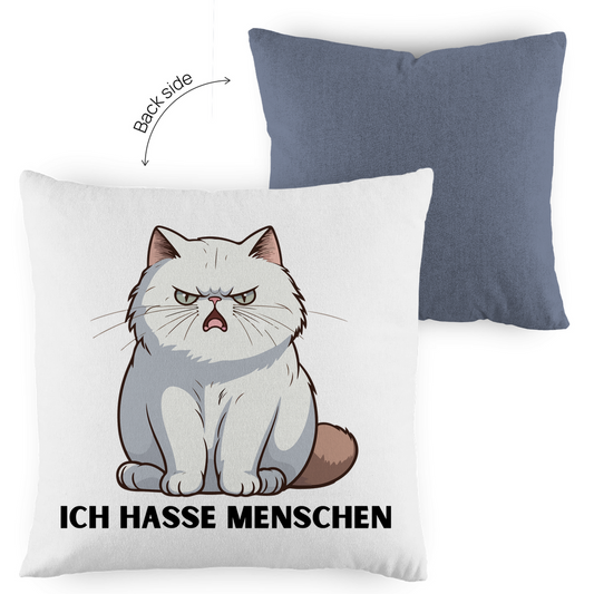 Kopfkissen zweifarbig "Ich hasse Menschen" - Grafikmagie