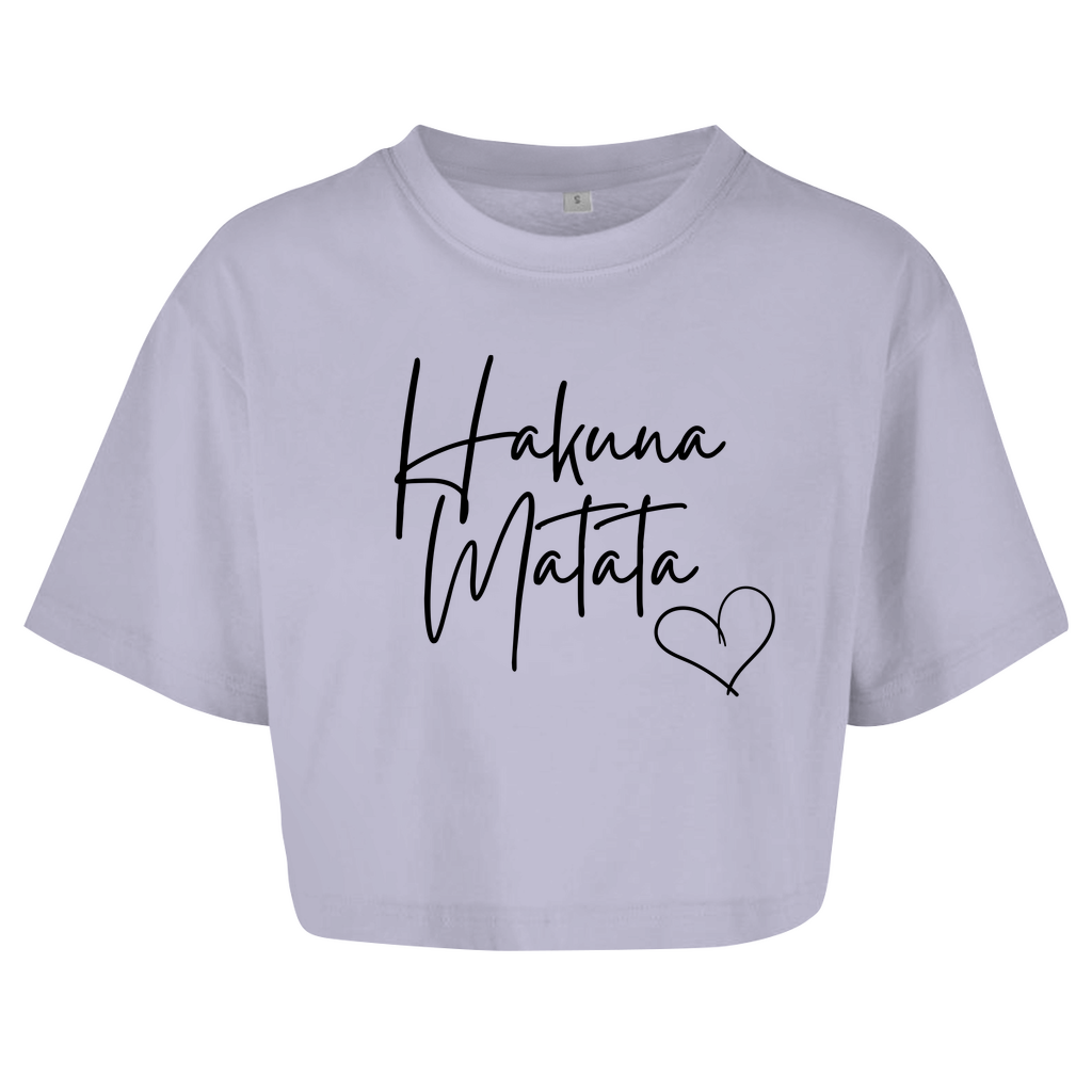 Damen Oversize Crop Top  "Hakuna Matata"