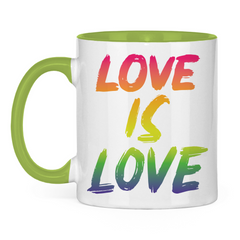 Tasse zweifarbig "Love is Love" - Grafikmagie