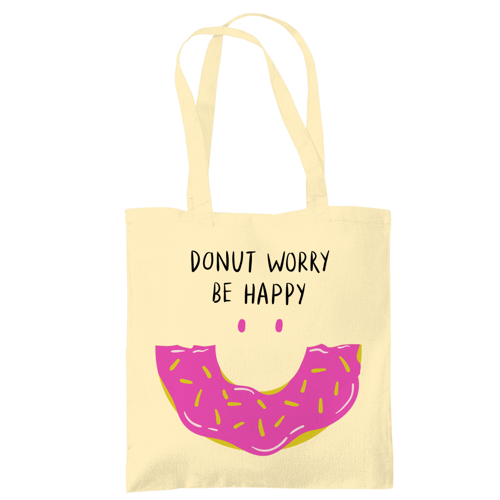 Tragetasche "Donut worry be happy" - Grafikmagie