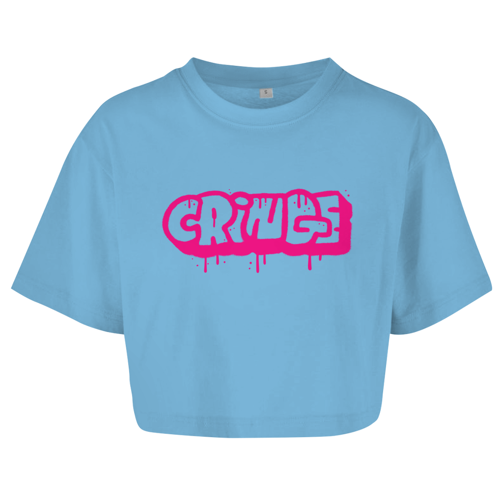 Damen Oversize Crop Top  "Cringe"