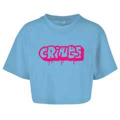 Damen Oversize Crop Top  "Cringe"