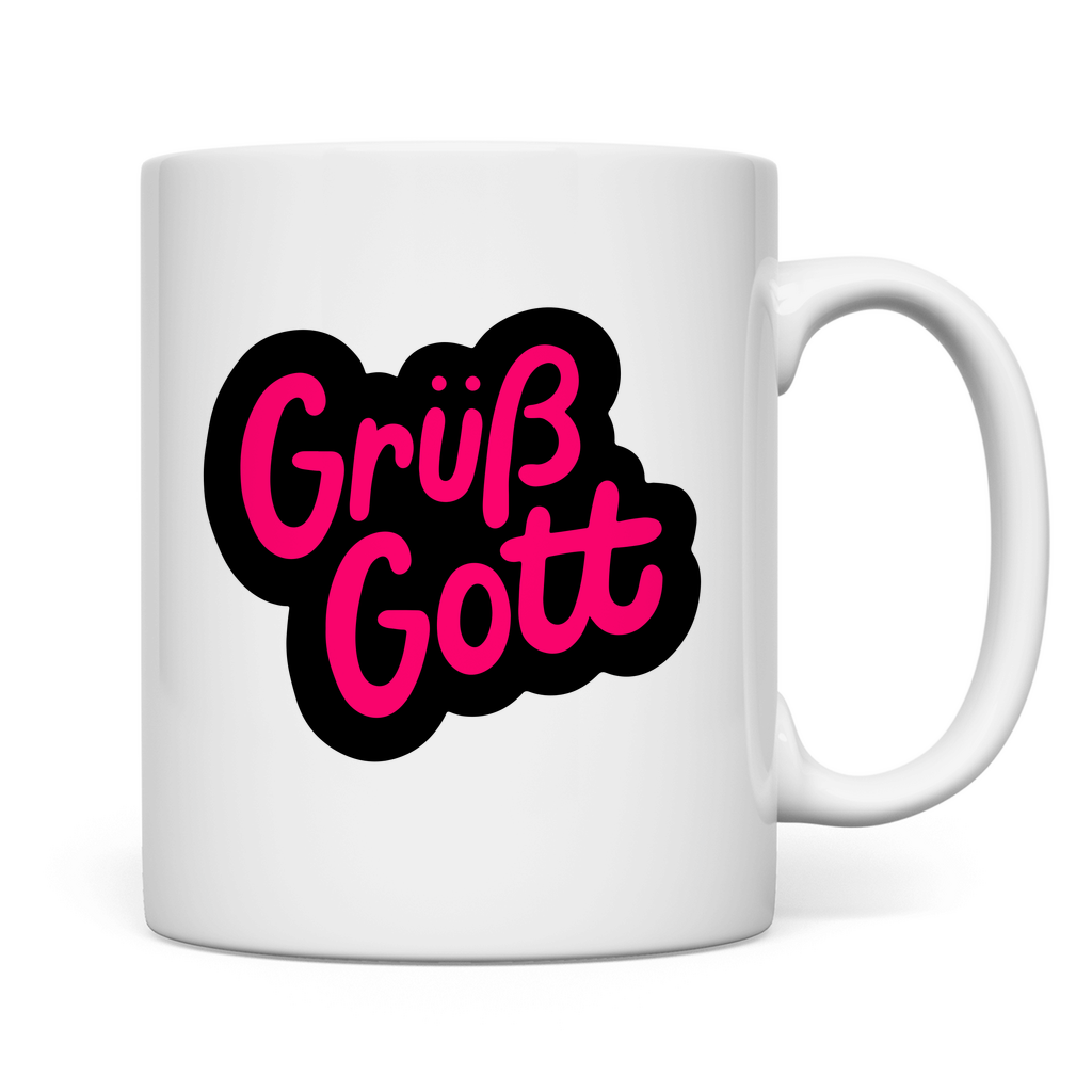 Tasse "Grüß Gott" - Grafikmagie