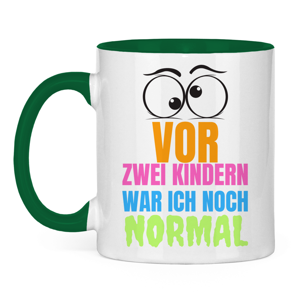 Tasse zweifarbig "Vor zwei Kindern war ich noch normal" - Grafikmagie