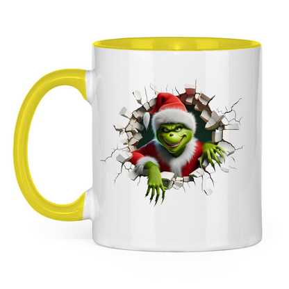 Tasse zweifarbig "Grinch Break Through"