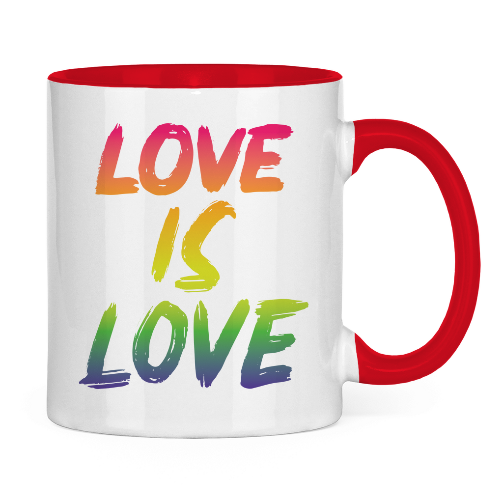 Tasse zweifarbig "Love is Love" - Grafikmagie