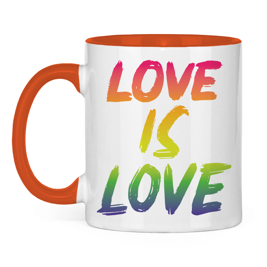 Tasse zweifarbig "Love is Love" - Grafikmagie