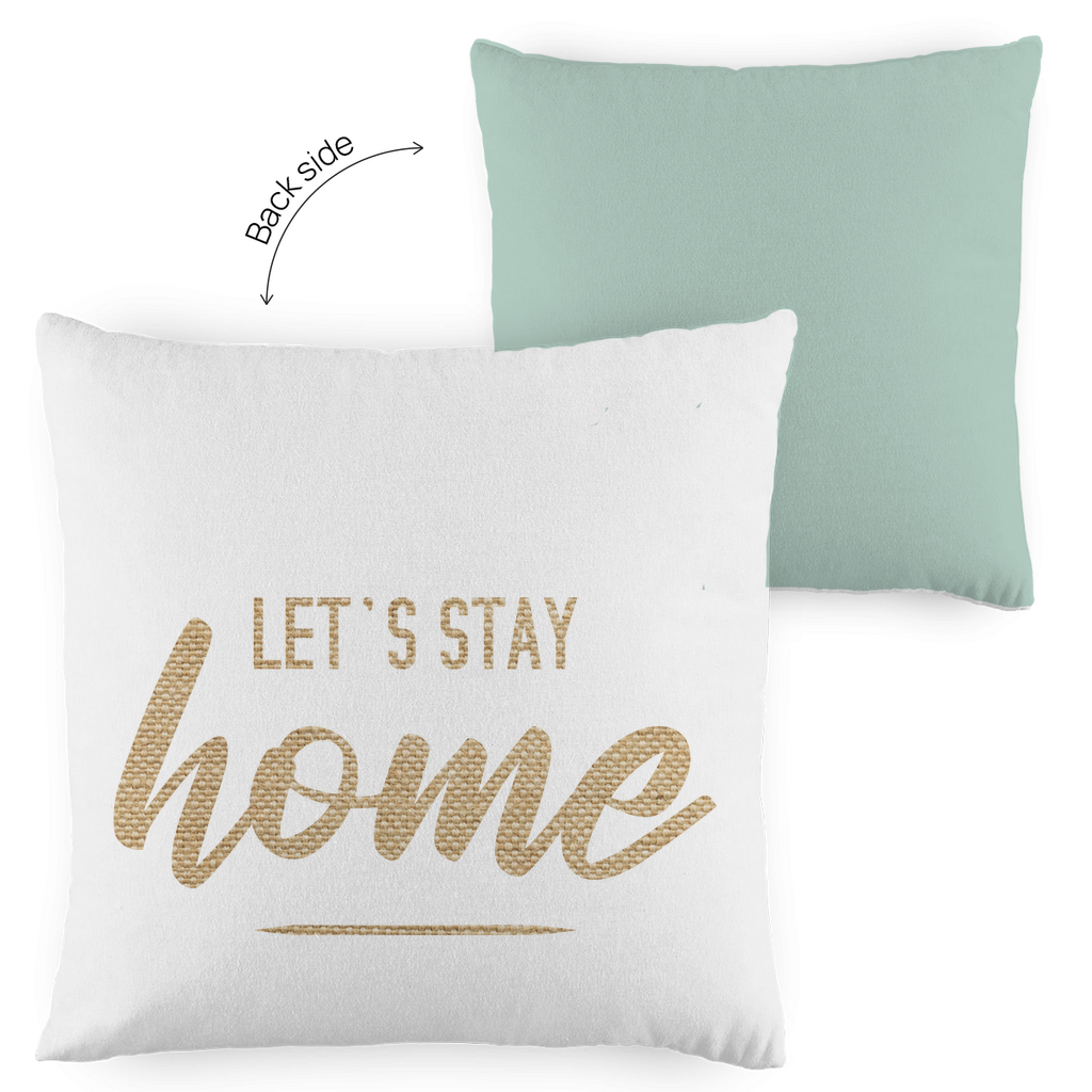 Kopfkissen zweifarbig "Let's stay home" - Grafikmagie