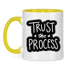 Tasse zweifarbig "Trust the precess" - Grafikmagie