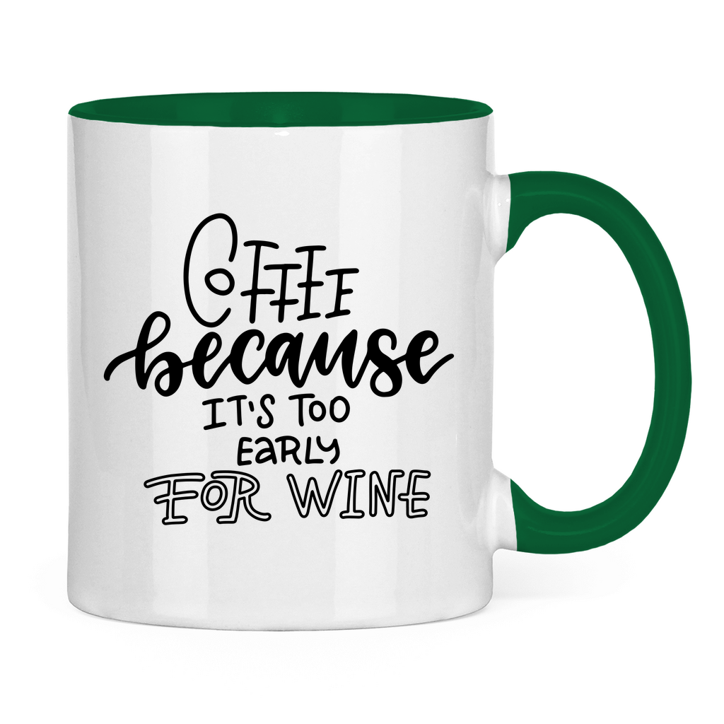 Tasse zweifarbig "Coffee because" - Grafikmagie