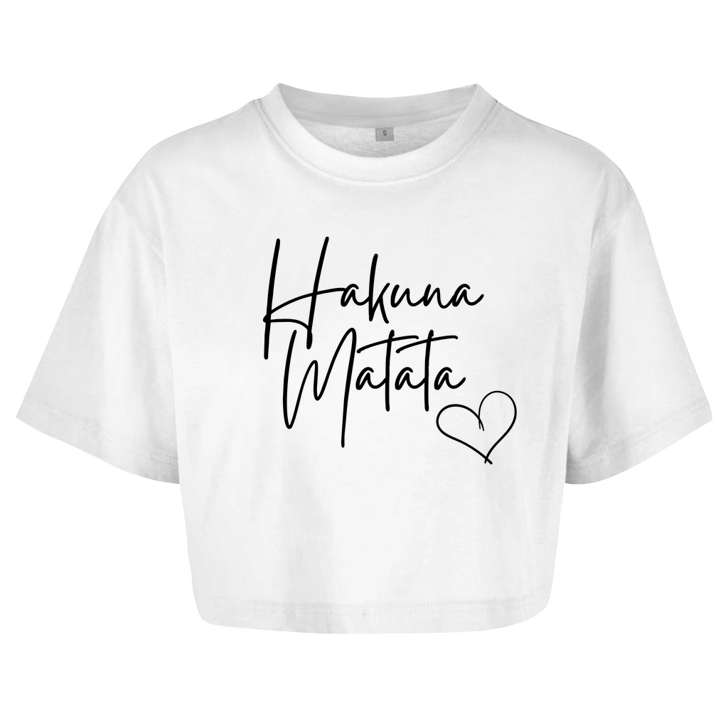 Damen Oversize Crop Top  "Hakuna Matata"