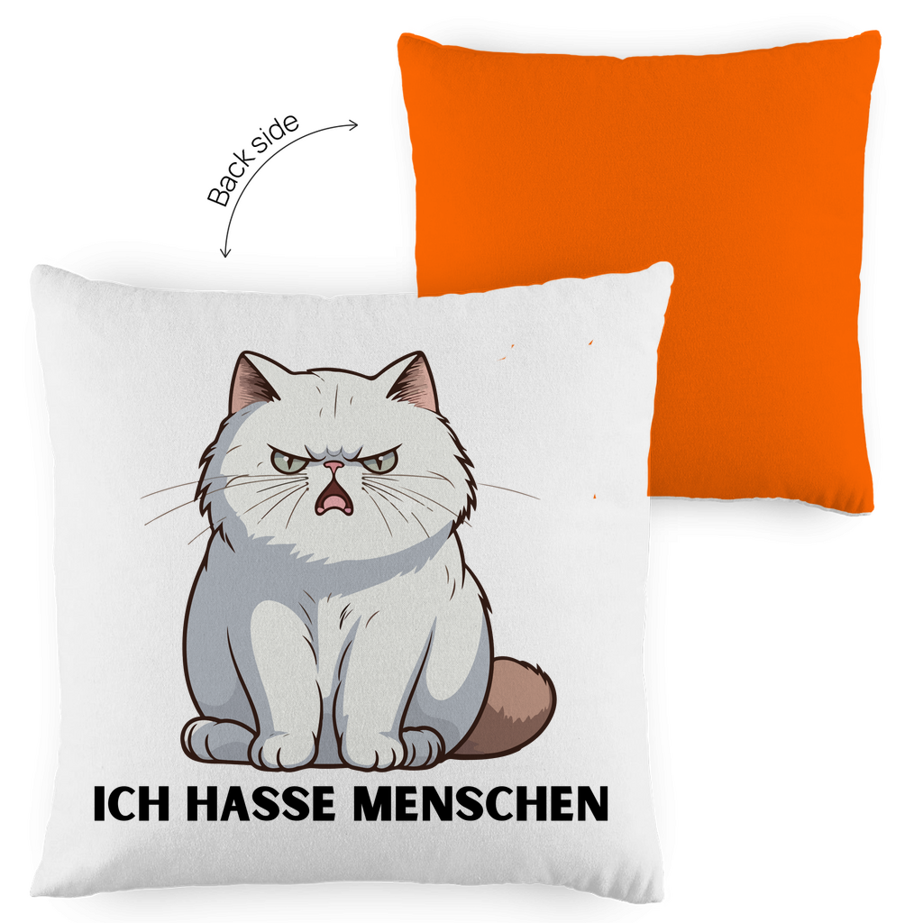 Kopfkissen zweifarbig "Ich hasse Menschen" - Grafikmagie