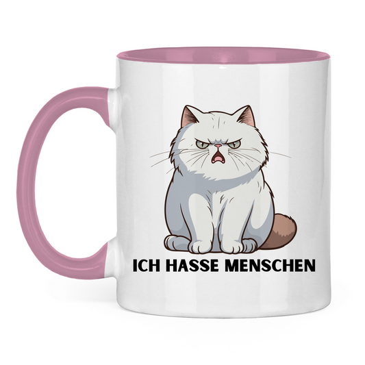 Tasse zweifarbig "Ich hasse Menschen" - Grafikmagie