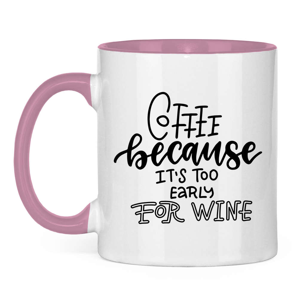 Tasse zweifarbig "Coffee because" - Grafikmagie
