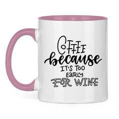 Tasse zweifarbig "Coffee because" - Grafikmagie