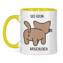 Tasse zweifarbig "Sei kein Arschloch" - Grafikmagie