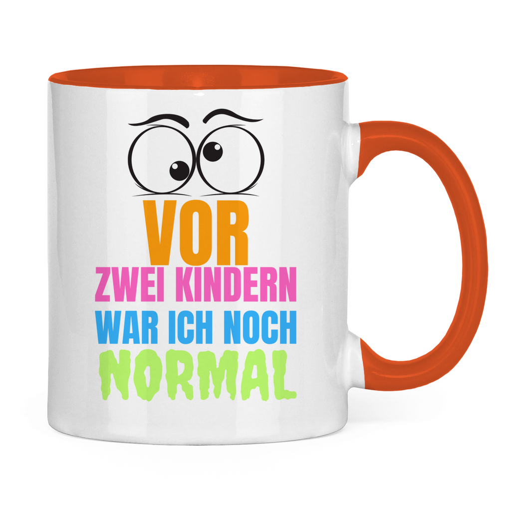 Tasse zweifarbig "Vor zwei Kindern war ich noch normal" - Grafikmagie