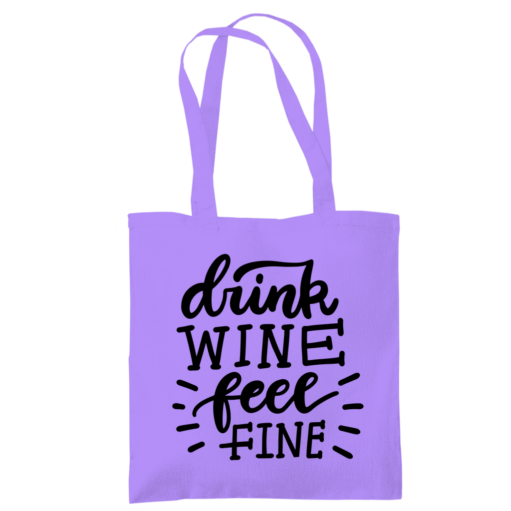 Tragetasche "Drink wine feel fine" - Grafikmagie