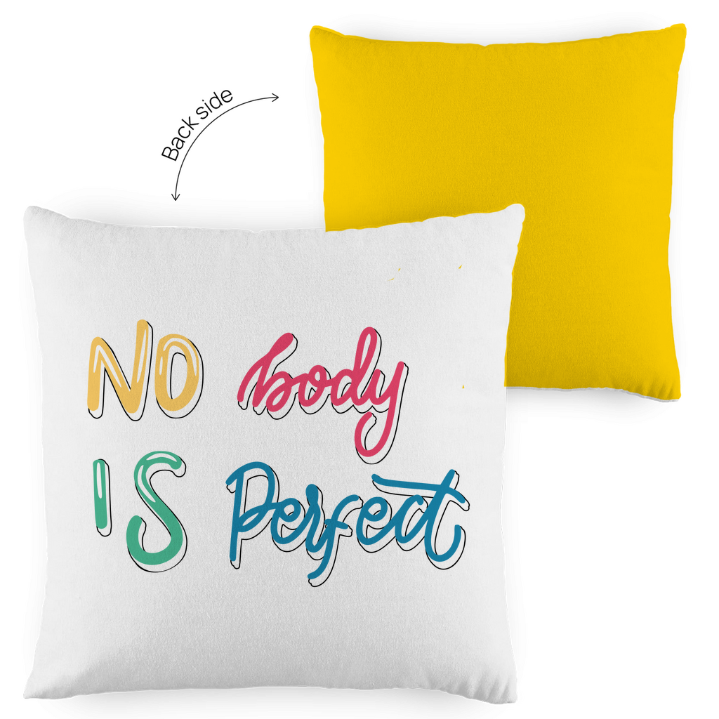Kopfkissen zweifarbig "No body is perfekt" - Grafikmagie