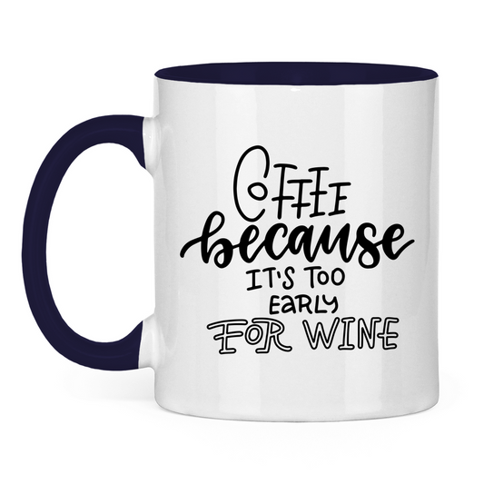 Tasse zweifarbig "Coffee because" - Grafikmagie