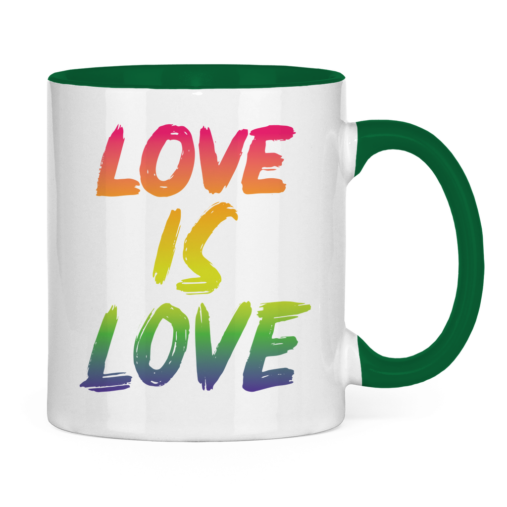 Tasse zweifarbig "Love is Love" - Grafikmagie