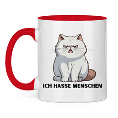 Tasse zweifarbig "Ich hasse Menschen" - Grafikmagie