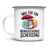 Emaille Tasse "Was für ein..."