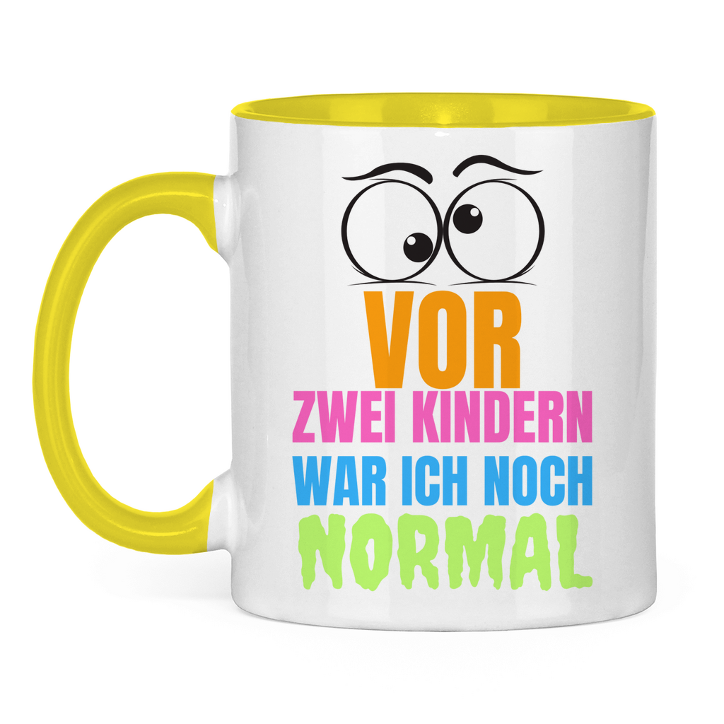 Tasse zweifarbig "Vor zwei Kindern war ich noch normal" - Grafikmagie