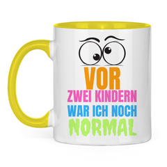 Tasse zweifarbig "Vor zwei Kindern war ich noch normal" - Grafikmagie