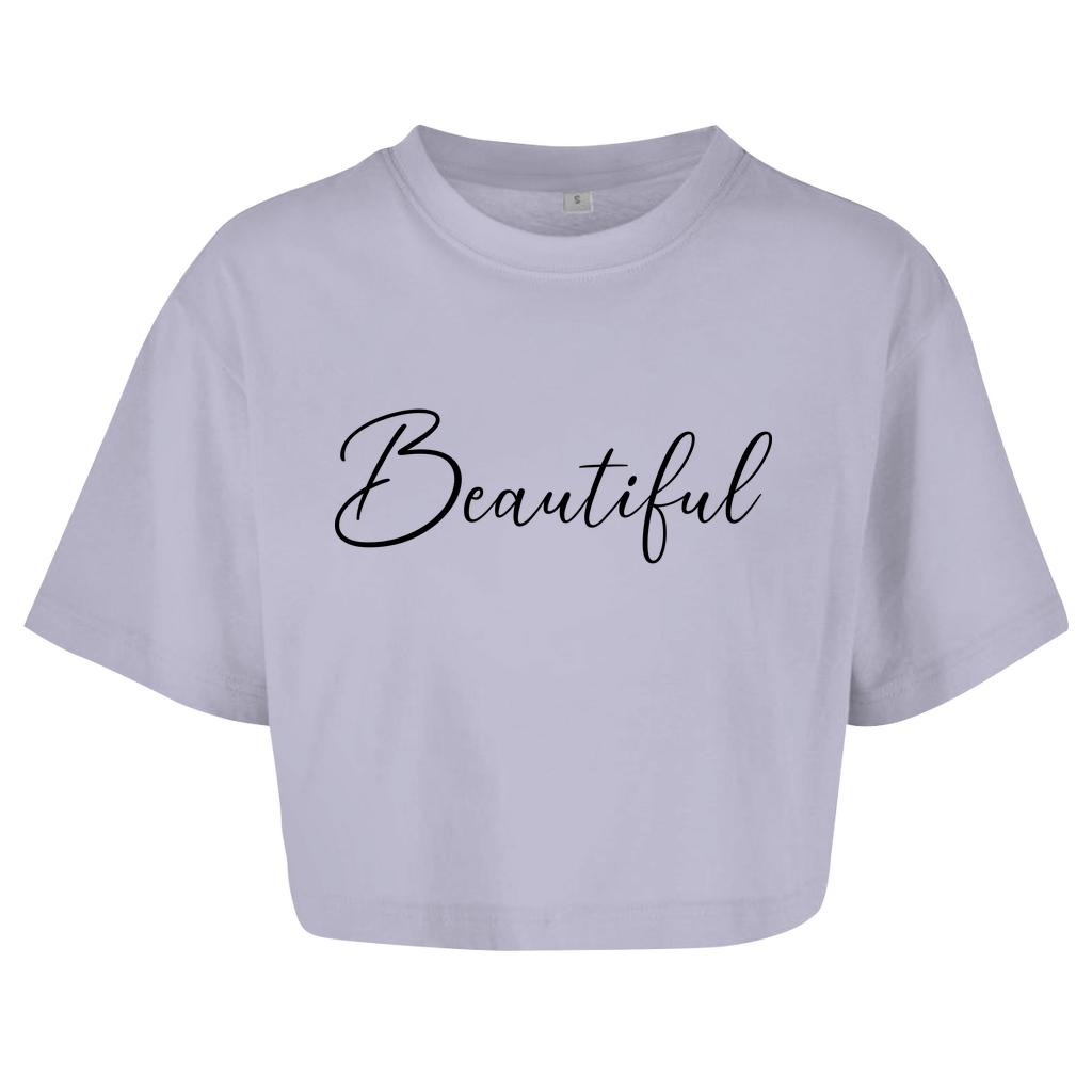 Damen Oversize Crop Top  "Beautiful"