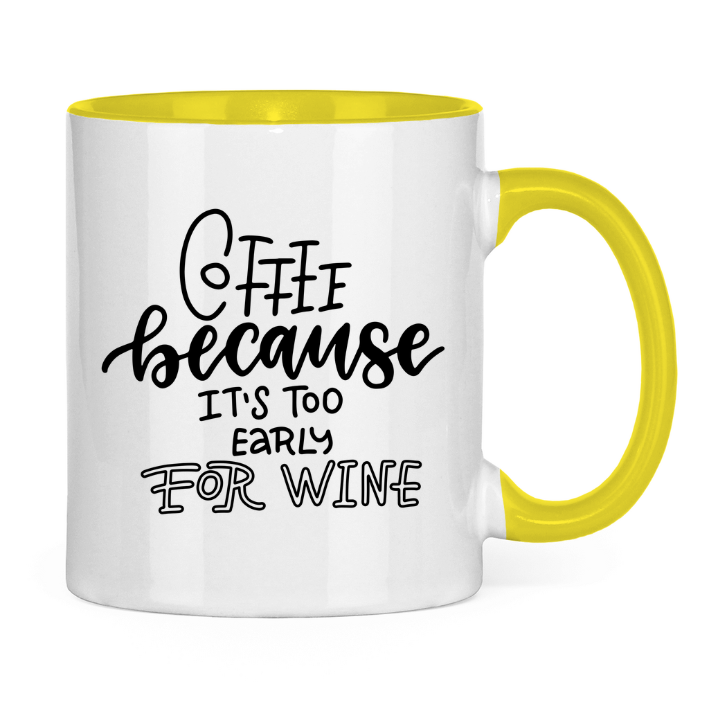 Tasse zweifarbig "Coffee because" - Grafikmagie