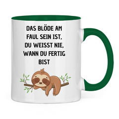 Tasse zweifarbig "Das blöde am Faul sein.." - Grafikmagie