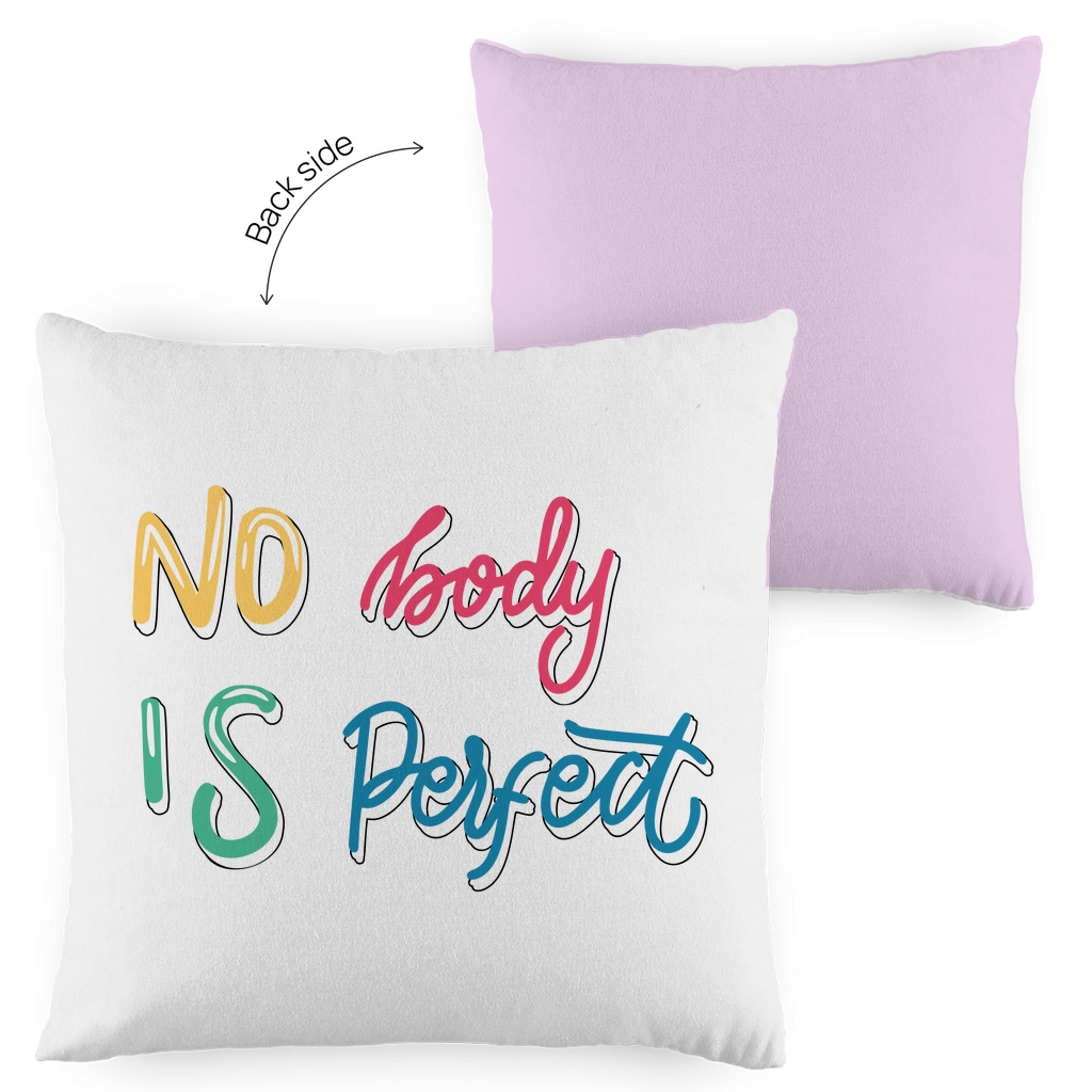 Kopfkissen zweifarbig "No body is perfekt" - Grafikmagie