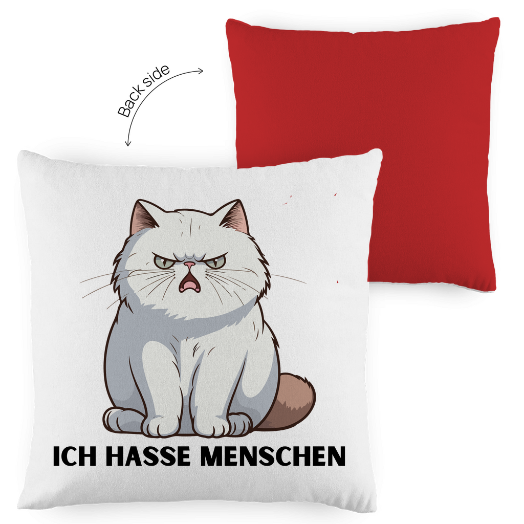 Kopfkissen zweifarbig "Ich hasse Menschen" - Grafikmagie