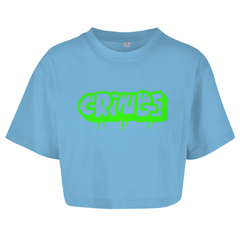 Damen Oversize Crop Top  "Cringe green"