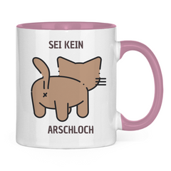 Tasse zweifarbig "Sei kein Arschloch" - Grafikmagie