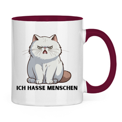Tasse zweifarbig "Ich hasse Menschen" - Grafikmagie