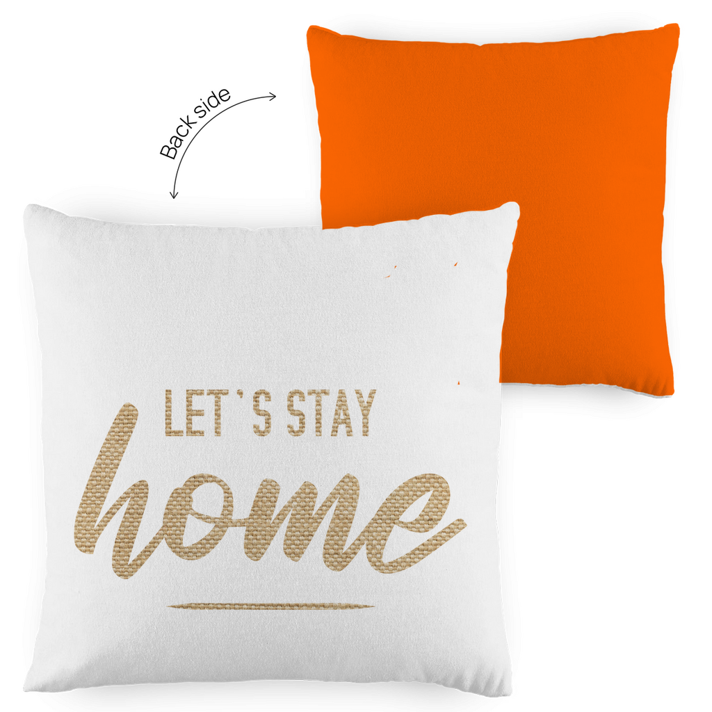 Kopfkissen zweifarbig "Let's stay home" - Grafikmagie