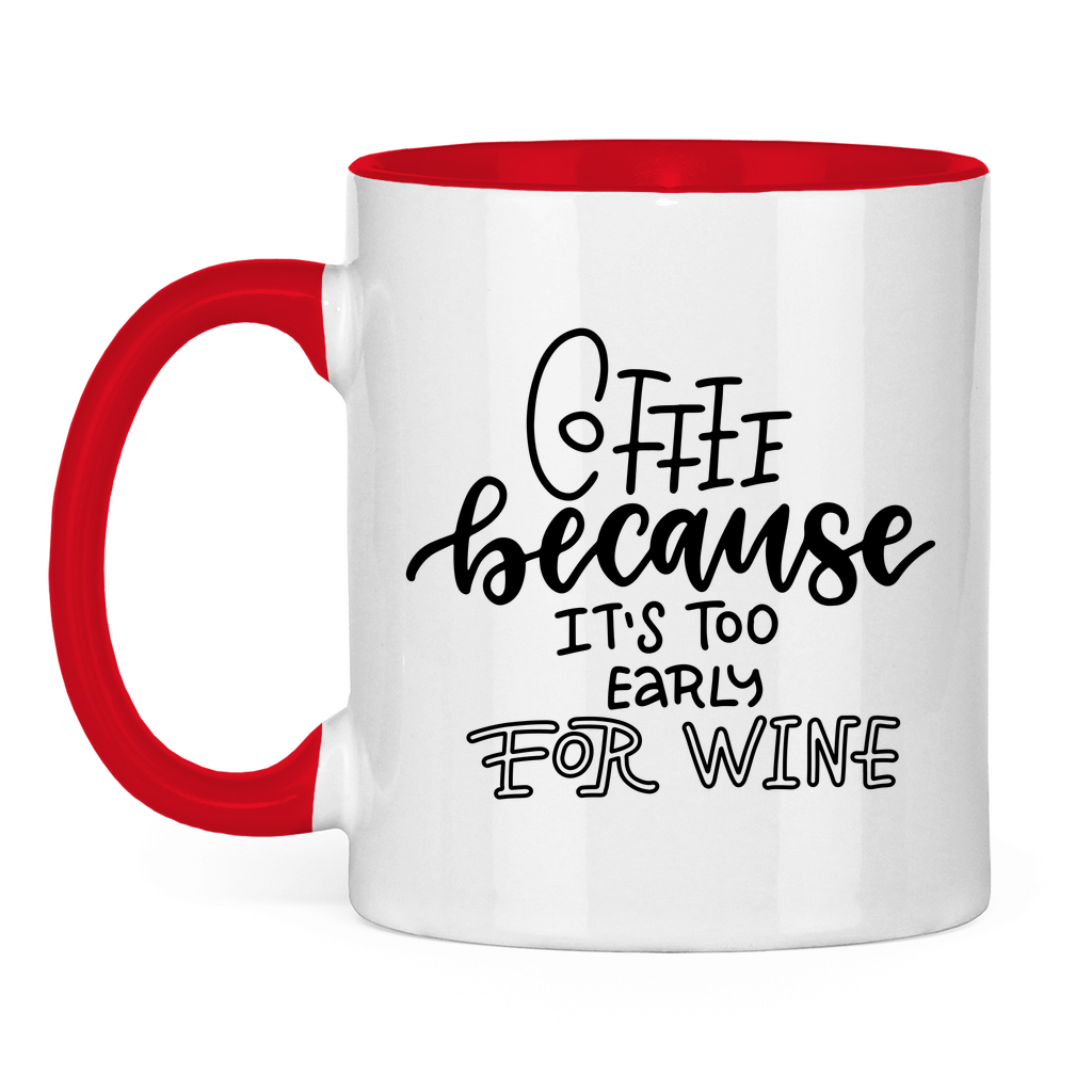 Tasse zweifarbig "Coffee because" - Grafikmagie