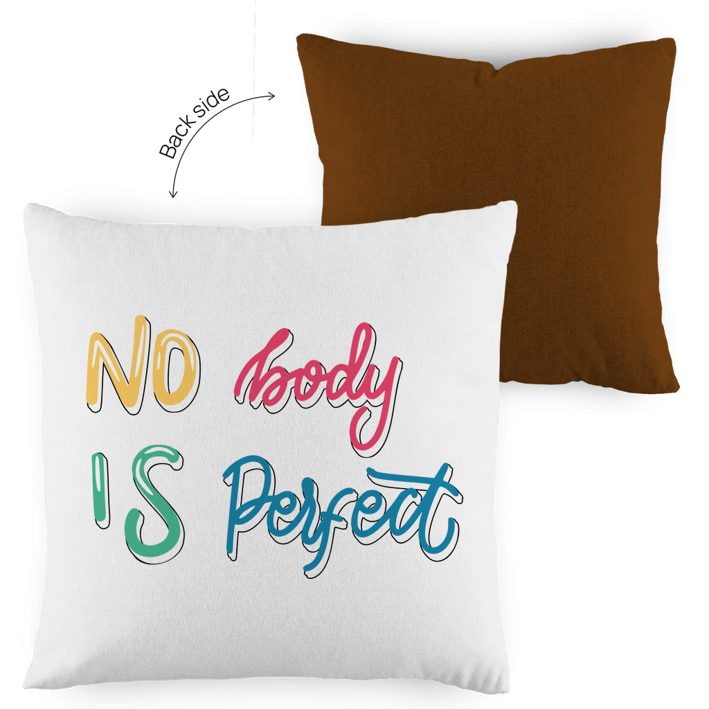 Kopfkissen zweifarbig "No body is perfekt" - Grafikmagie