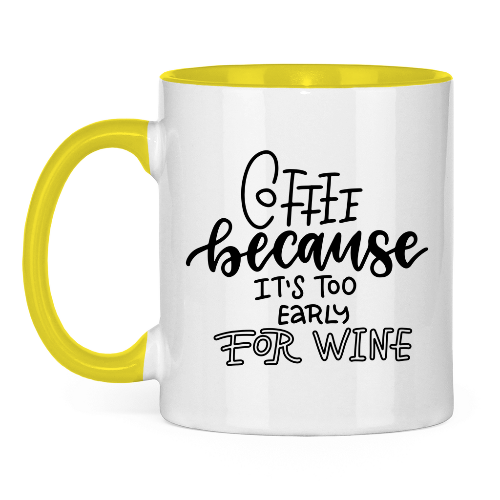 Tasse zweifarbig "Coffee because" - Grafikmagie