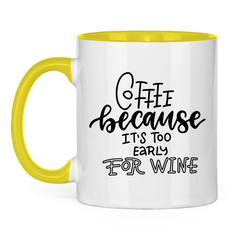 Tasse zweifarbig "Coffee because" - Grafikmagie