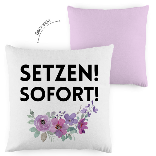 Kopfkissen zweifarbig "SETZEN SOFORT!" - Grafikmagie