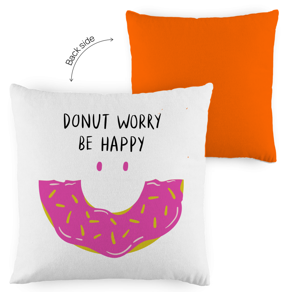 Kopfkissen zweifarbig "Donut worry be happy" - Grafikmagie