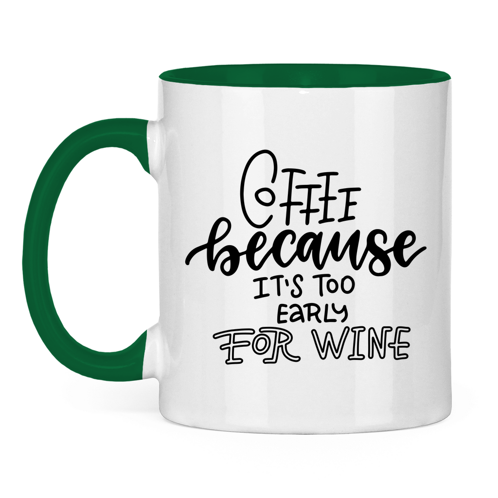 Tasse zweifarbig "Coffee because" - Grafikmagie